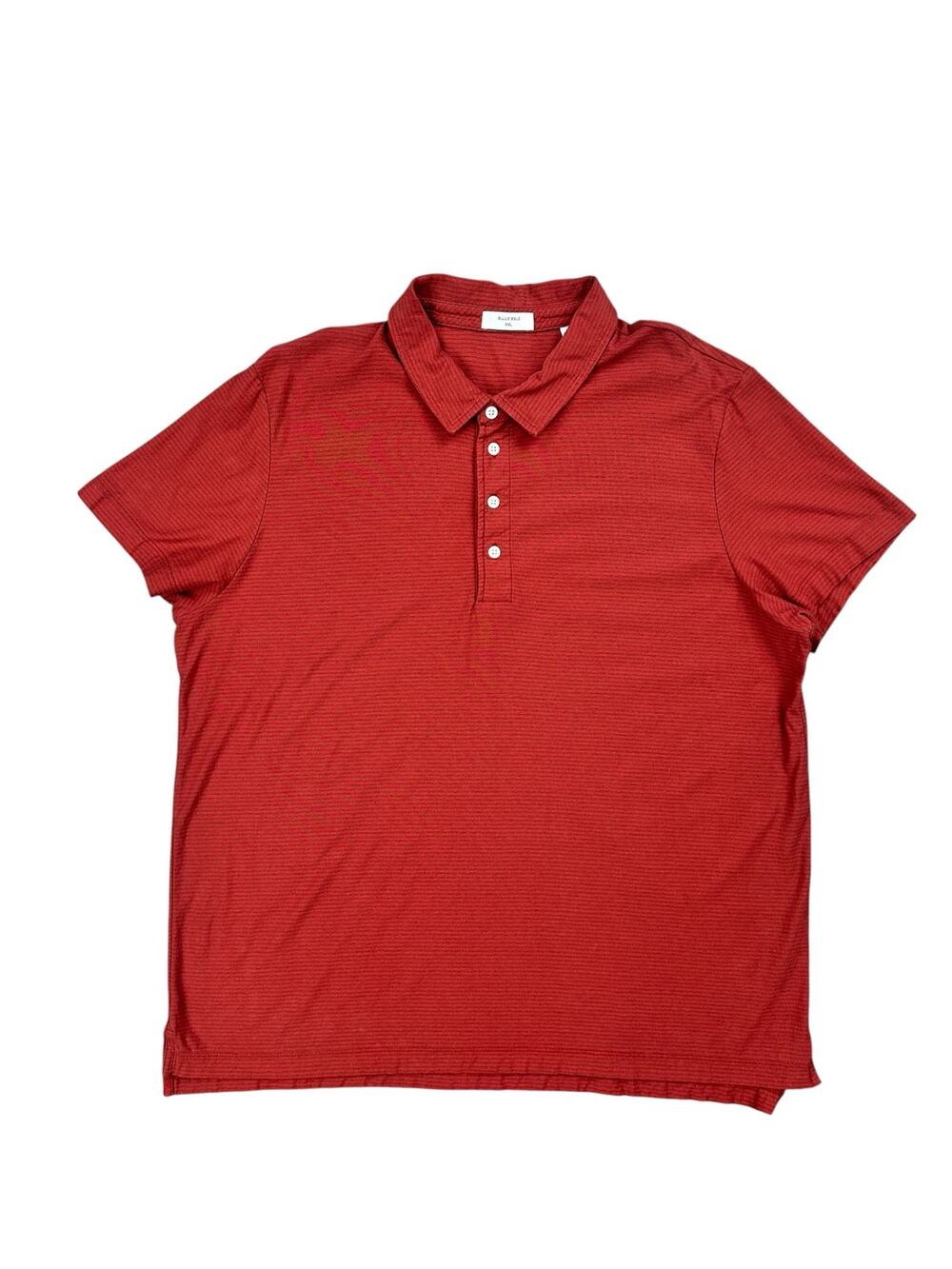 Billy Reid Striped Pensecola Polo Red/Gray — Size 2XL